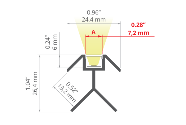 Unterputzprofil für gleichmäßige LED-Lichtlinien an Wandkanten